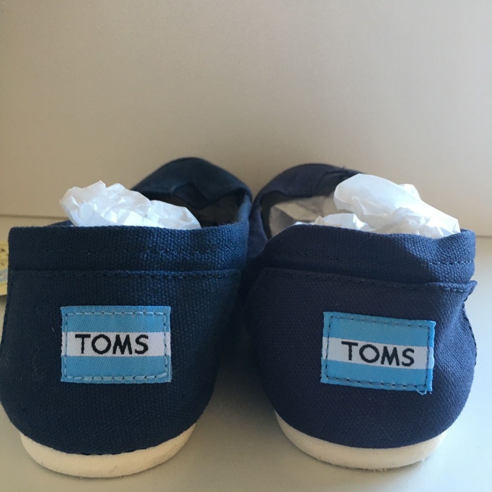 Toms Alpargata Navy Canvas Slip On Flats - Picture 5 of 9